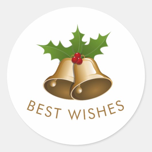 Beste wensen Jingle Bells Ronde Sticker (Voorkant)