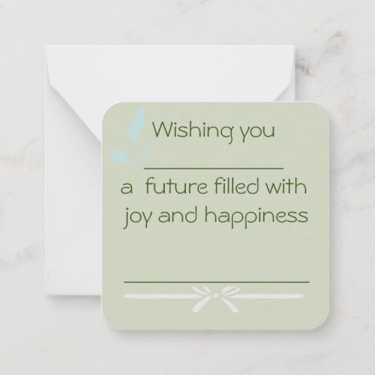 Beste wensen: Kaart Notitiekaartje (Achterkant)