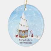 Beste Wensen Kabouter Scene Gepersonaliseerde Kers Keramisch Ornament (Links)