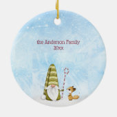 Beste Wensen Kabouter Scene Gepersonaliseerde Kers Keramisch Ornament (Achterkant)
