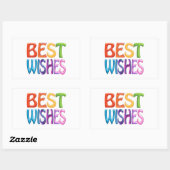 BESTE WENSEN leuke kleurrijke 3d-achtige logo Rechthoekige Sticker (Vel)