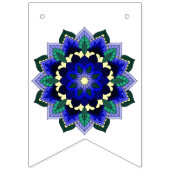 Beste wensen mandala in donkerblauw vlaggetjes (Tweede vlag)