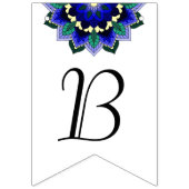 Beste wensen mandala in donkerblauw vlaggetjes (Derde vlag)