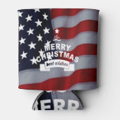 Beste wensen Merry Kerstmis Verenigde Staten Vlag  Blikjeskoeler (Voorkant)