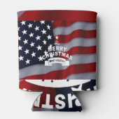 Beste wensen Merry Kerstmis Verenigde Staten Vlag  Blikjeskoeler (Achterkant)