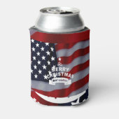 Beste wensen Merry Kerstmis Verenigde Staten Vlag  Blikjeskoeler (Blikje Achterkant)