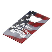 Beste wensen Merry Kerstmis Verenigde Staten Vlag  Creditkaart Flessenopener (Achterkant Gekanteld)