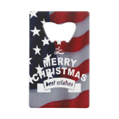 Beste wensen Merry Kerstmis Verenigde Staten Vlag  Creditkaart Flessenopener (Achterkant)