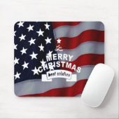 Beste wensen Merry Kerstmis Verenigde Staten Vlag  Muismat (Met muis)
