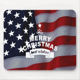 Beste wensen Merry Kerstmis Verenigde Staten Vlag  Muismat