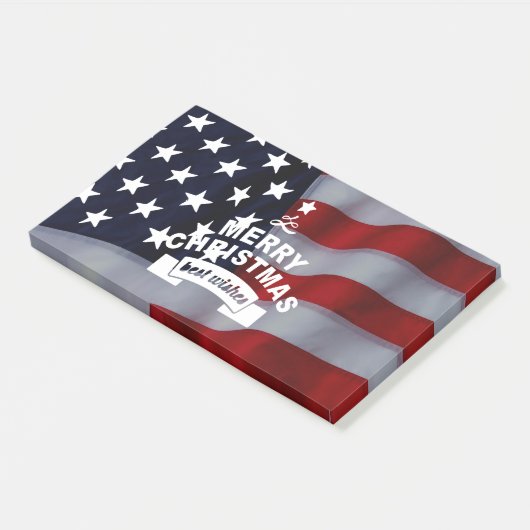 Beste wensen Merry Kerstmis Verenigde Staten Vlag Post-it® Notes (Schuin)