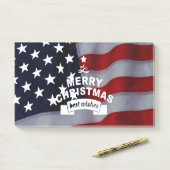 Beste wensen Merry Kerstmis Verenigde Staten Vlag Post-it® Notes (Op bureau)