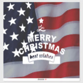 Beste wensen Merry Kerstmis Verenigde Staten Vlag  Sticker (Vel)