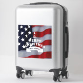 Beste wensen Merry Kerstmis Verenigde Staten Vlag  Sticker (Koffer)