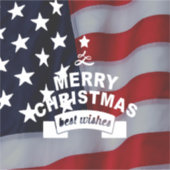 Beste wensen Merry Kerstmis Verenigde Staten Vlag  Sticker (Voorkant)