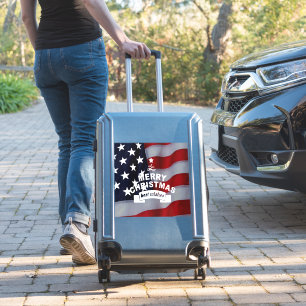 Beste wensen Merry Kerstmis Verenigde Staten Vlag  Sticker