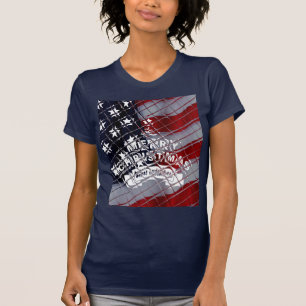Beste wensen Merry Kerstmis Verenigde Staten Vlag T-shirt