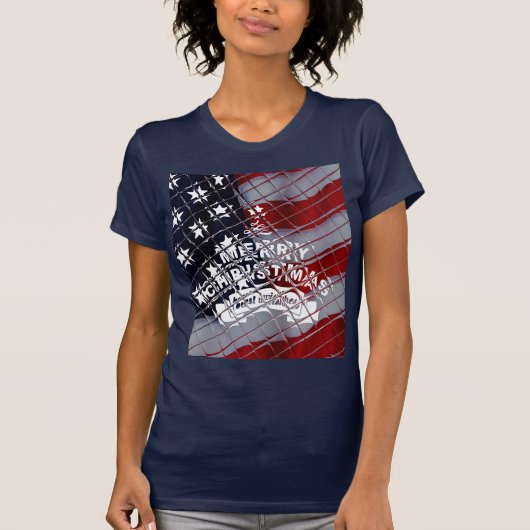 Beste wensen Merry Kerstmis Verenigde Staten Vlag  T-shirt (Voorkant)