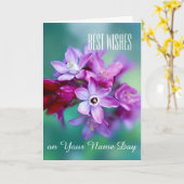 Beste wensen, naam dag kaart lente bloemen (Gele Bloem)