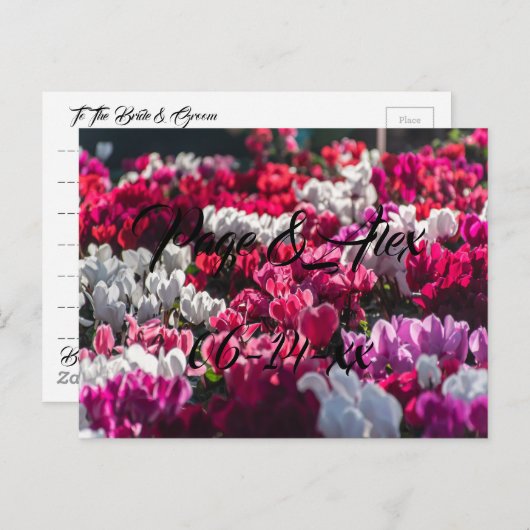 Beste wensen nieuw weddenschap over de bestemming  briefkaart (Voorkant / Achterkant)