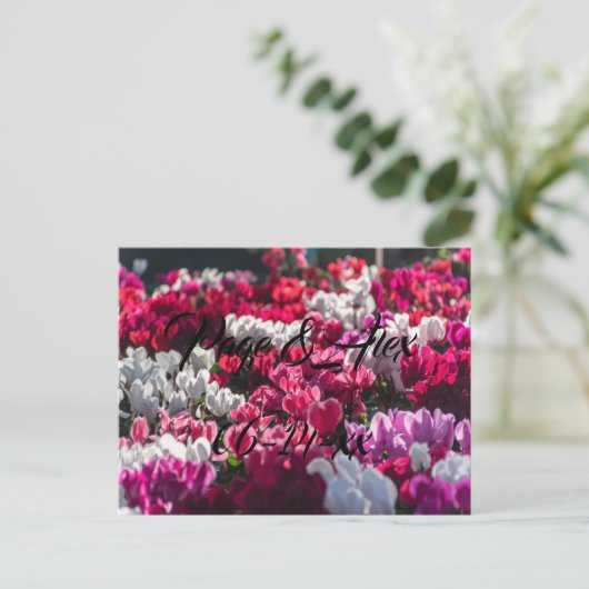 Beste wensen nieuw weddenschap over de bestemming  briefkaart (Staand voorkant)