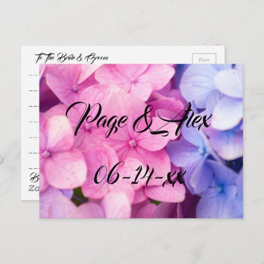 Beste wensen nieuw weddenschap over de bestemming  briefkaart (Voorkant / Achterkant)