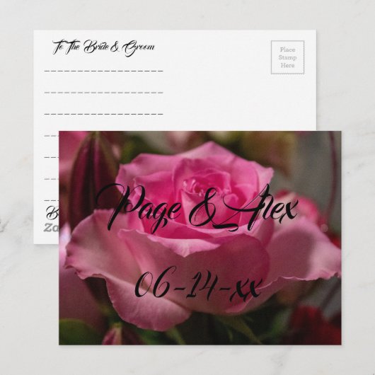 Beste wensen nieuw weddenschap over de bestemming  briefkaart (Voorkant / Achterkant)