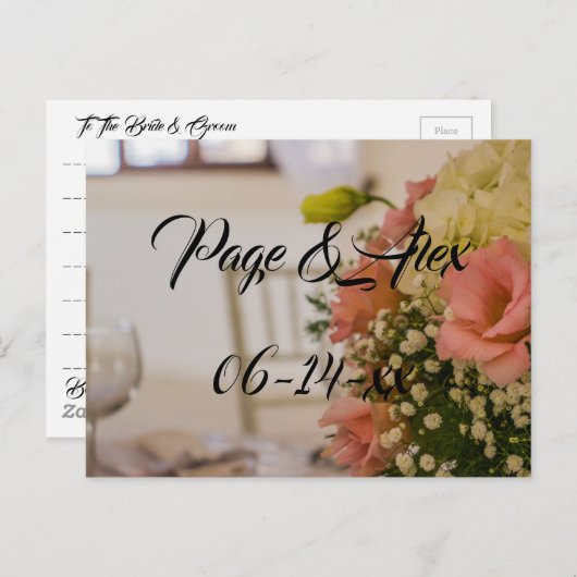 Beste wensen nieuw weddenschap over de bestemming  briefkaart (Voorkant / Achterkant)