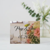 Beste wensen nieuw weddenschap over de bestemming  briefkaart (Staand voorkant)