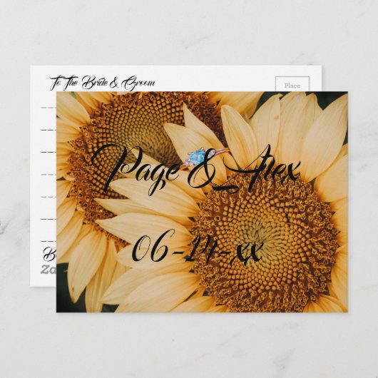 Beste wensen nieuw weddenschap over de bestemming  briefkaart (Voorkant / Achterkant)