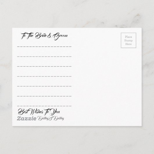 Beste wensen nieuw weddenschap over de bestemming  briefkaart (Achterkant)