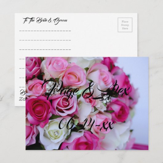 Beste wensen nieuw weddenschap over de bestemming  briefkaart (Voorkant / Achterkant)