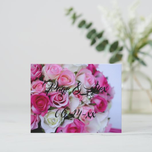 Beste wensen nieuw weddenschap over de bestemming  briefkaart (Staand voorkant)