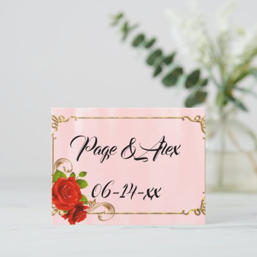 Beste wensen nieuw weddenschap over de bestemming  briefkaart (Staand voorkant)