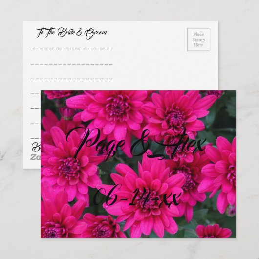 Beste wensen nieuw weddenschap over de bestemming  briefkaart (Voorkant / Achterkant)