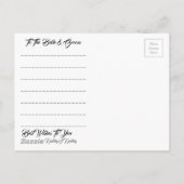 Beste wensen nieuw weddenschap over de bestemming  briefkaart (Achterkant)