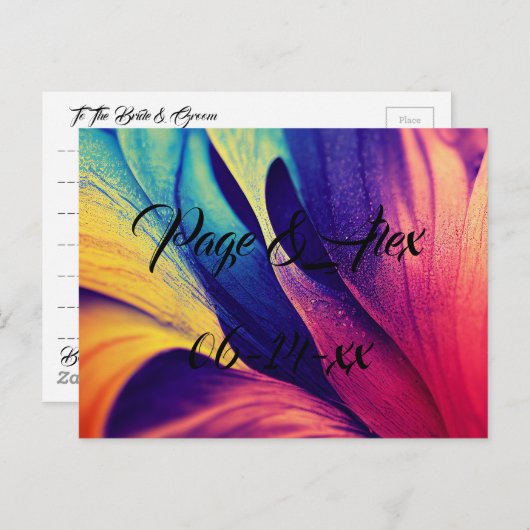 Beste wensen nieuw weddenschap over de bestemming  briefkaart (Voorkant / Achterkant)