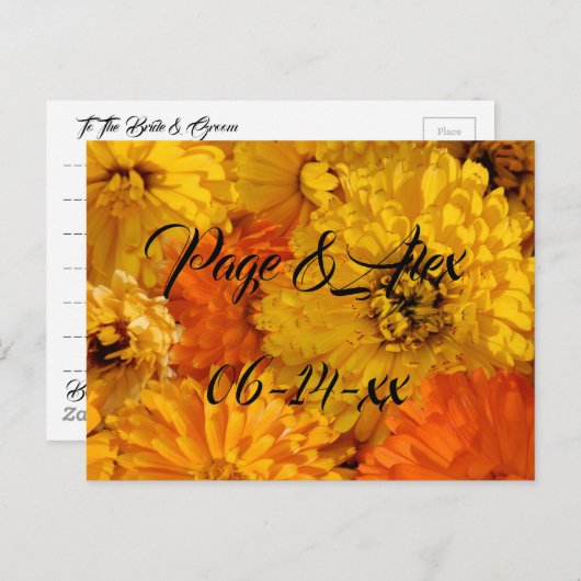 Beste wensen nieuw weddenschap over de bestemming  briefkaart (Voorkant / Achterkant)