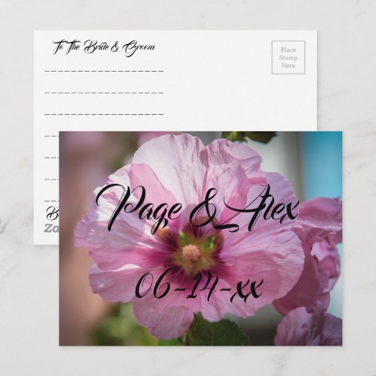 Beste wensen nieuw weddenschap over de bestemming  briefkaart (Voorkant / Achterkant)