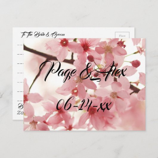 Beste wensen nieuw weddenschap over de bestemming  briefkaart (Voorkant / Achterkant)