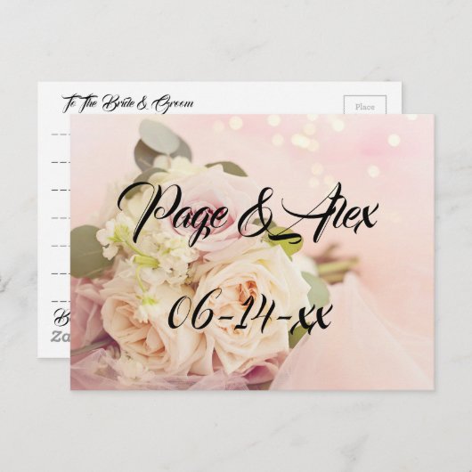 Beste wensen nieuw weddenschap over de bestemming  briefkaart (Voorkant / Achterkant)