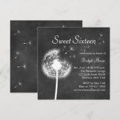 Beste wensen! op Chalkboard Sweet Sixteen Invite Kaart (Voorkant / Achterkant)