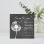Beste wensen! op Chalkboard Sweet Sixteen Invite Kaart (Staand voorkant)
