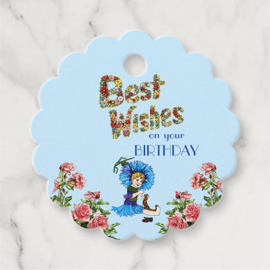 Beste wensen op je verjaardag Wildflower floral Bedankjes Labels (Voorkant)