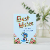 Beste wensen op je verjaardag Wildflower floral Briefkaart (Staand voorkant)