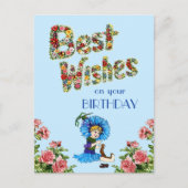 Beste wensen op je verjaardag Wildflower floral Briefkaart (Voorkant)