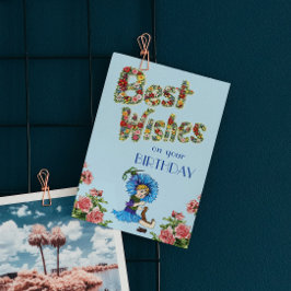 Beste wensen op je verjaardag Wildflower floral Briefkaart