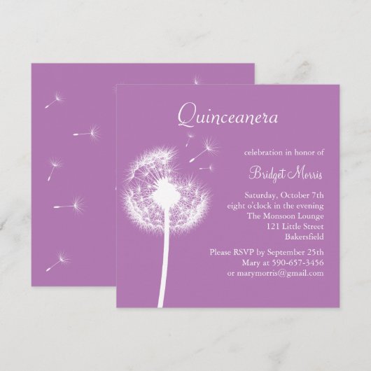 Beste wensen! (paars) kaart (Voorkant / Achterkant)