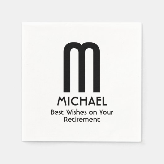 Beste wensen Pensioen Monogram Papier Servet (Voorkant)