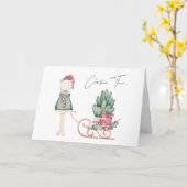 Beste wensen Polar Beer en Pine Boughs Kaart (Gele Bloem)